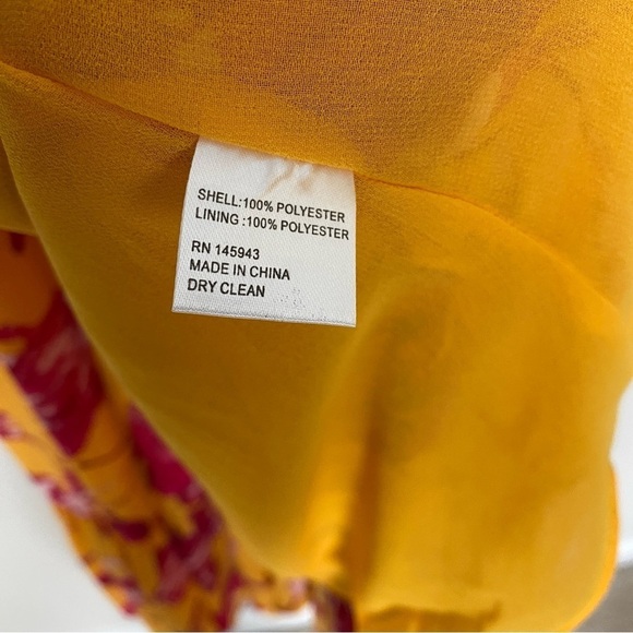 Color Me Courtney Eleanor Wrap Dress Floral Maxi Womens Medium Orange Ruffle - Picture 6 of 9